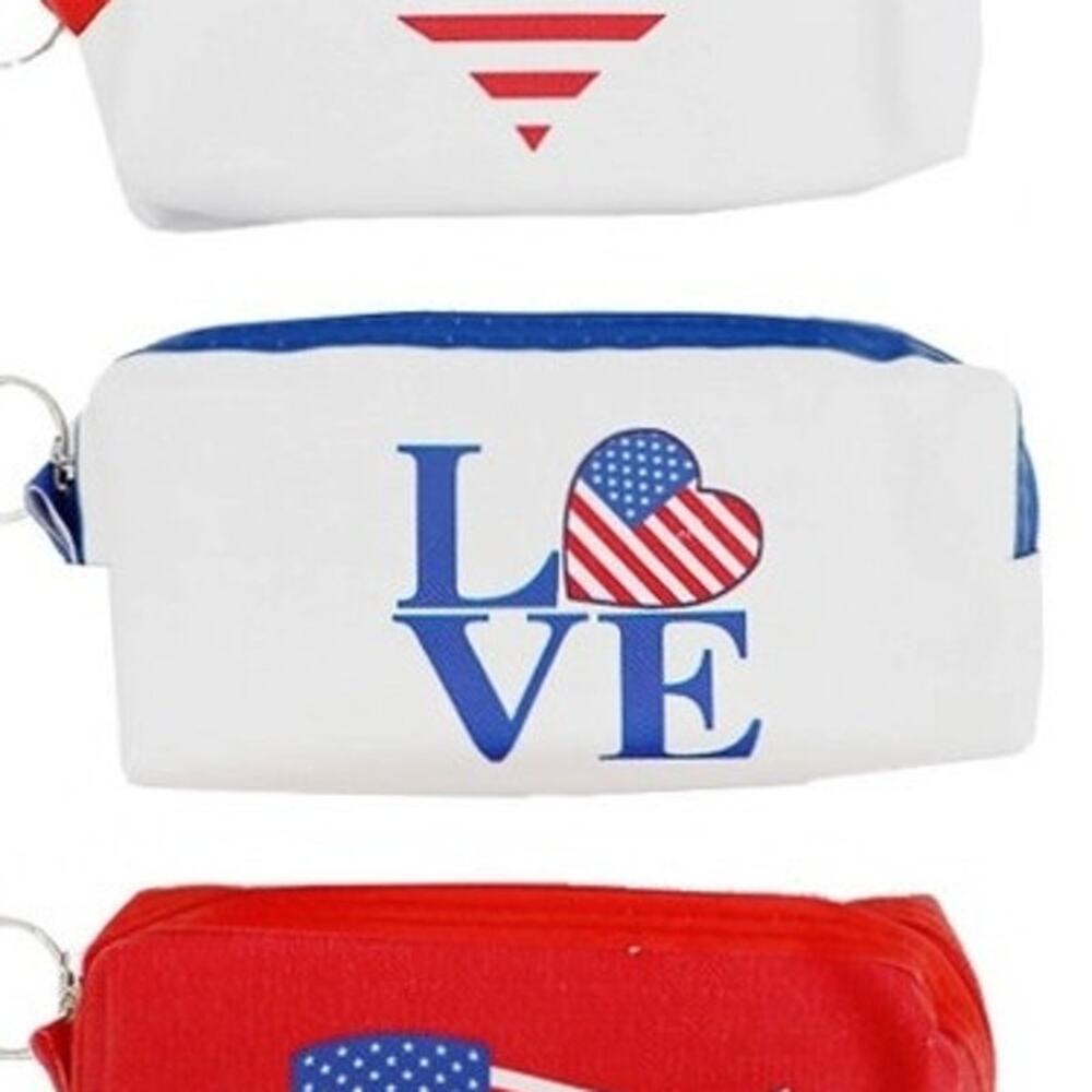 American Love Vegan Leather Bag Pouch Keychain